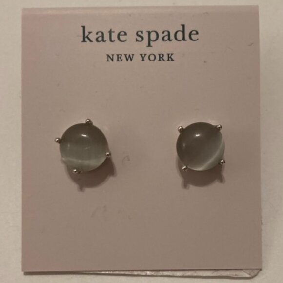 kate spade Jewelry - KATE SPADE Cats Eye Earrings Clear Silver Stud